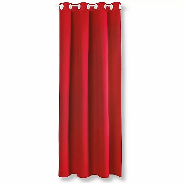 Bestgoodies Dekoschal Ellen Ösen Blickdicht 140 cm x 225 cm Rot 2er Pack günstig online kaufen