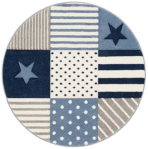 my home Kinderteppich Stern, rund, Höhe: 13 mm, Kurzflor-Teppich, handgearb günstig online kaufen