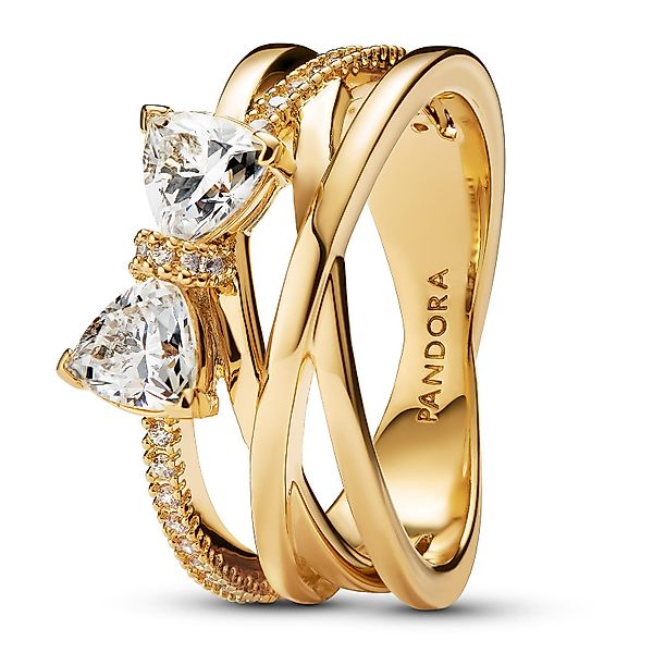 Pandora Fingerring Funkelnde Schleife Goldfarben günstig online kaufen