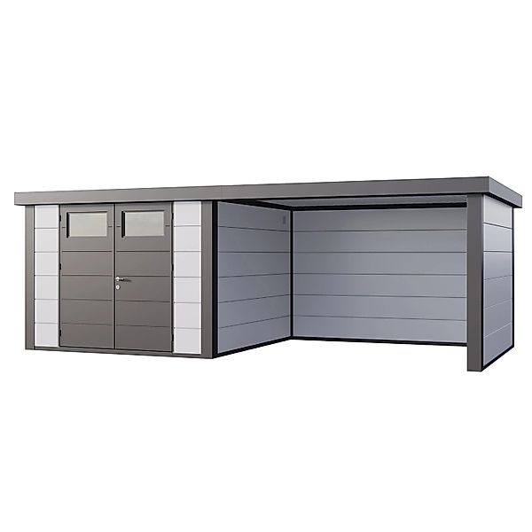 Gerätehaus Classico 3030 mit Lounge L Rechts 642 cm x 238 cm Weiß günstig online kaufen