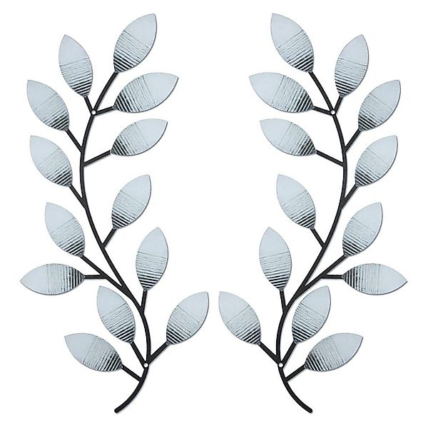 NUODWELL Wanddekoobjekt 2 Stück Metall Baum Blatt Wanddekoration, Olivenzwe günstig online kaufen