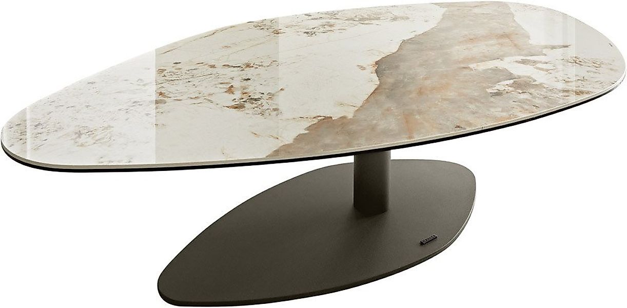 DELIFE Couchtisch Vibana, Keramik Minas Melange Weiß-Beige 140x80 cm Gestel günstig online kaufen