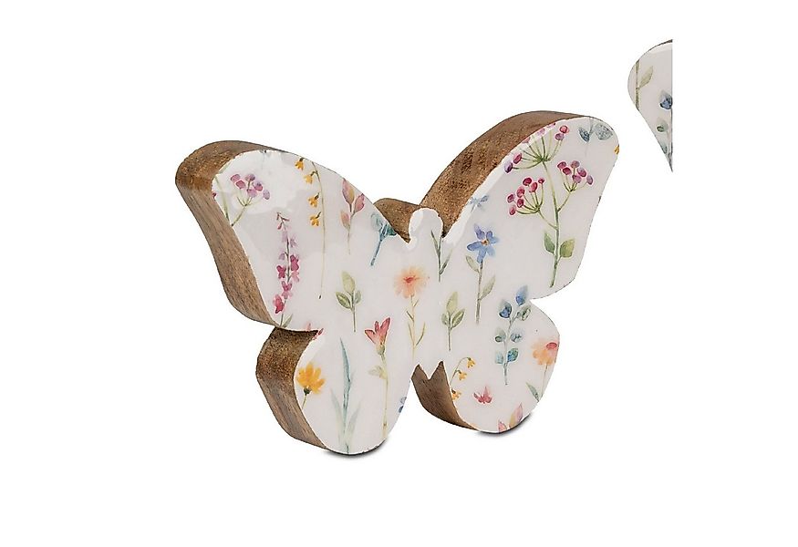 formano Dekofigur Alu Mangoholz, Höhe: 9.5cm, Farbe: Weiß, Motiv: Schmetter günstig online kaufen