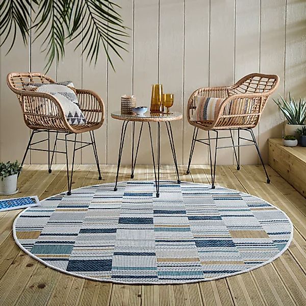 FLAIR RUGS Teppich »Rosco Geo«, rund, 4 mm Höhe, Rosco Geometrischer Teppic günstig online kaufen