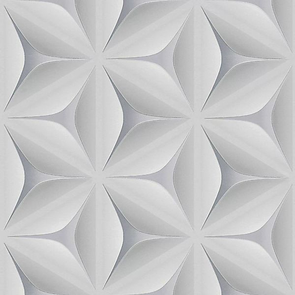 Bricoflor 3D Tapete in Hellgrau Moderne Blumentapete Im Grafik Design für B günstig online kaufen