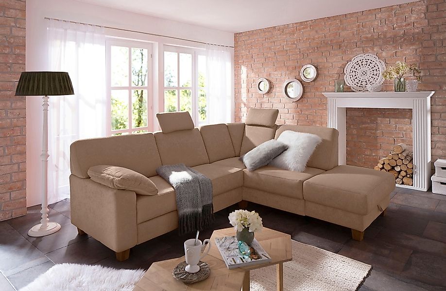 Home affaire Ecksofa »Belfort L-Form« mit Federkern, wahlweise mit Bettfunk günstig online kaufen