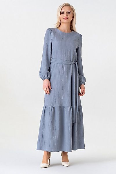 fashionshowcase Maxikleid Damen Crinkle Kleid mit Gürtel, Ballonärmel, 140  günstig online kaufen