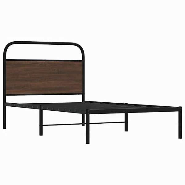 vidaXL Bett Bettgestell ohne Matratze 90x190 cm Braun Eichen-Optik günstig online kaufen