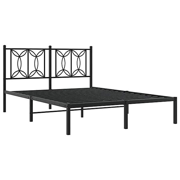 vidaXL Bettgestell mit Kopfteil Metall Schwarz 135x190 cm 376127 günstig online kaufen