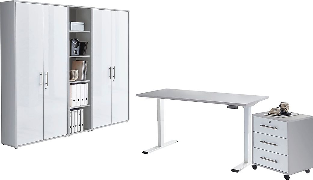 BMG Möbel Büromöbel-Set "Tabor", (Set, 5 tlg.), mit elektrisch höhenverstel günstig online kaufen
