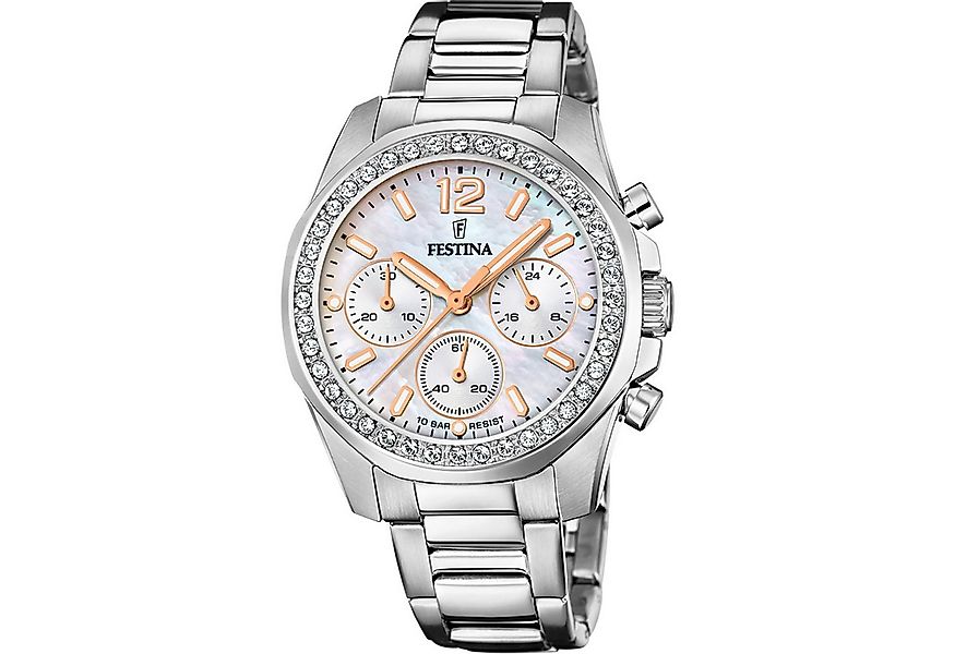 Festina Chronograph Damenuhr F20606-1 Edelstahlband 38,1 mm günstig online kaufen
