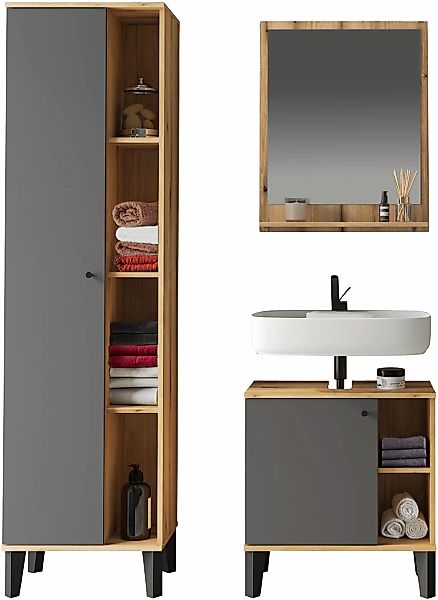 INOSIGN Badmöbel-Set "OSLO, Bad im skandinavischen Design" Set, 3 Stk. tlg. günstig online kaufen