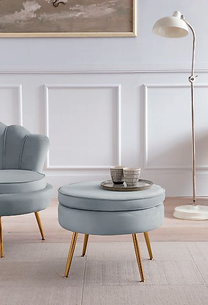 SalesFever Polsterhocker "Calm Gepolsterter Hocker mit Charme", mit hohem S günstig online kaufen