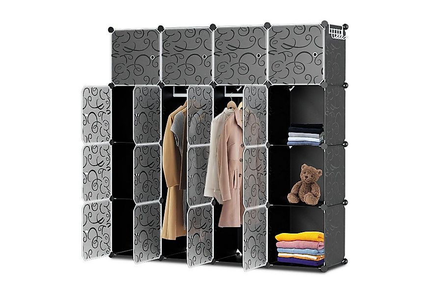 Clanmacy Kleiderschrank DIY 12/16/20 Würfel Kombischrank Stecksystem Steckr günstig online kaufen