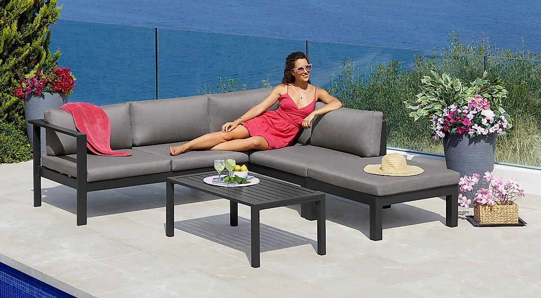 KONIFERA Gartenlounge-Set Dubai, (14-tlg), Ecklounge, Tisch günstig online kaufen