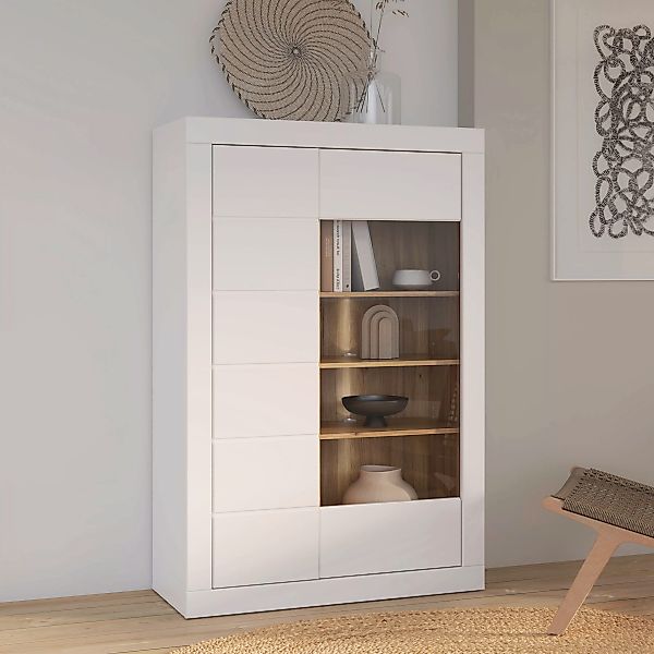 FORTE Vitrine, (BxH=101x151,2 cm), Highboard, grifflose Front, breite Rahme günstig online kaufen