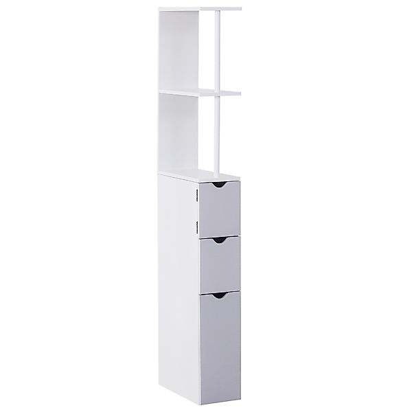 HOMCOM Badezimmersäule, Badezimmerplatzsparendes Holzregal, Schrank mit Reg günstig online kaufen