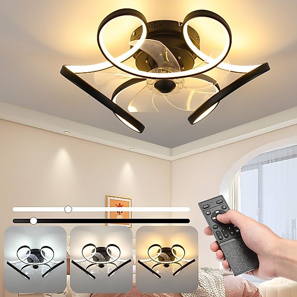 oyajia Deckenleuchte 47W Deckenventilator mit Beleuchtung günstig online kaufen