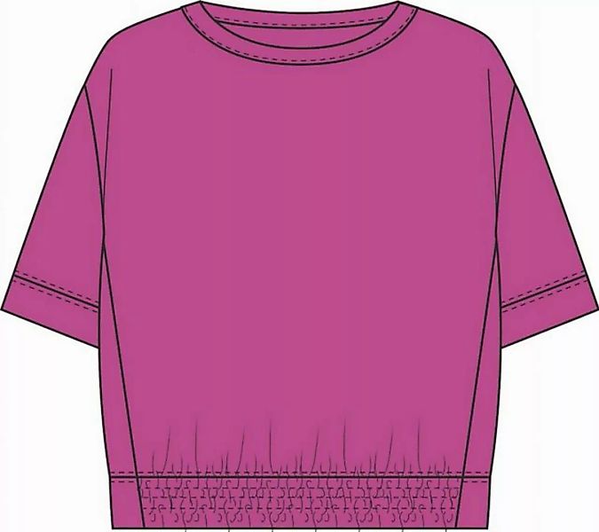 MILANO ZONE Sweatjacke Sweatshirt w roundneck, smocked at hem at front, 1/2 günstig online kaufen