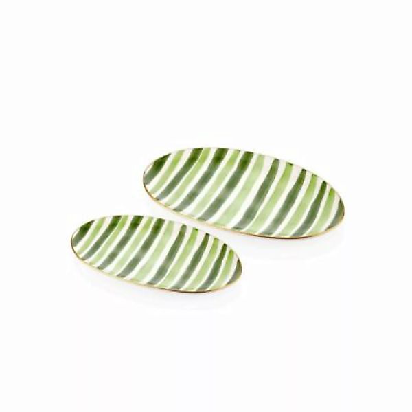 THE MIA Fez ovaler Servierteller Set 2-tlg. 26 cm & 29 cm grün günstig online kaufen