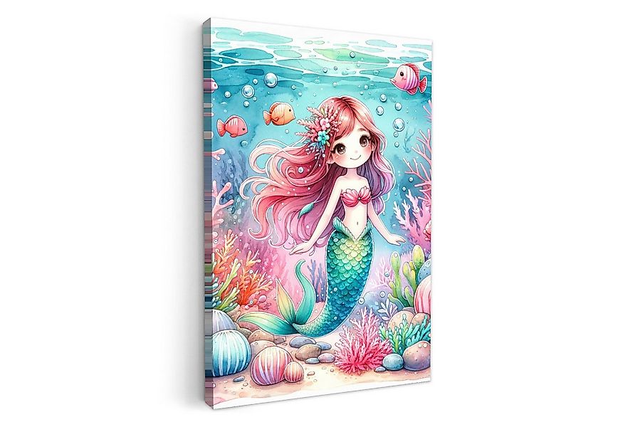 OneMillionCanvasses® Leinwandbild Meerjungfrau - Bunt - Unterwasser - Meere günstig online kaufen