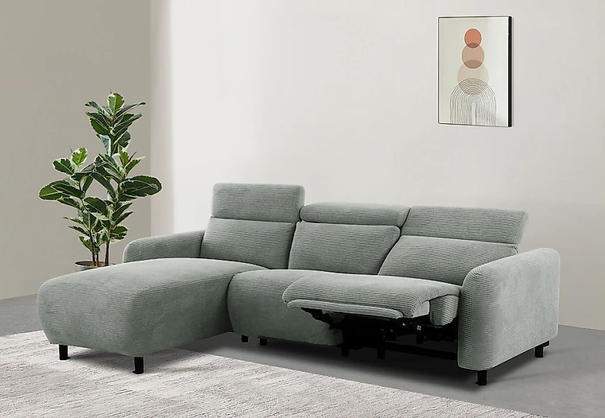 Home affaire Ecksofa "SKAANE in Cord, L-Form, 274 cm, manuelle u. elektrisc günstig online kaufen