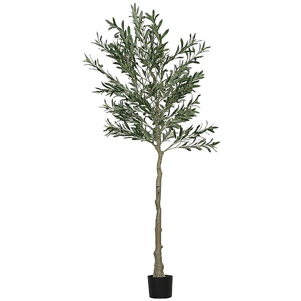 HOMCOM Künstlicher Olivenbaum groß 180 cm Kunstpflanze, Plastik Künstliche günstig online kaufen