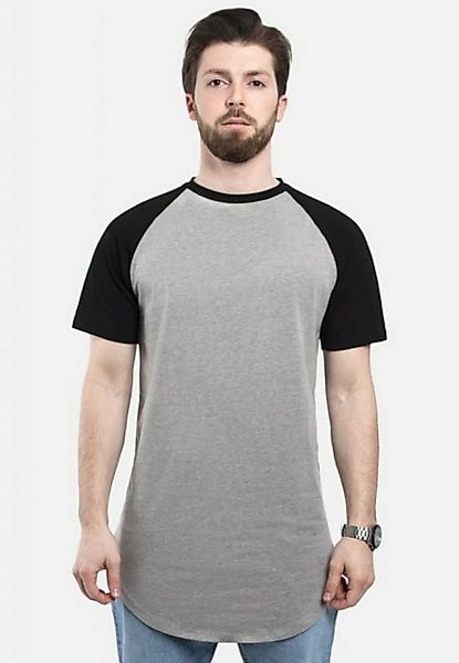 Blackskies T-Shirt Round Baseball Kurzarm Longshirt T-Shirt Grau-Schwarz X- günstig online kaufen