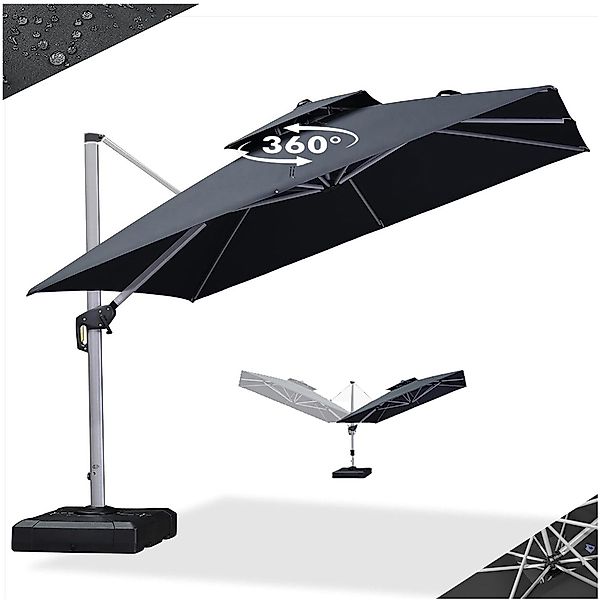 PURPLE LEAF Sonnenschirm Quadratischer Außenbereich Alu günstig online kaufen