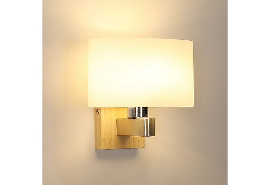 Goeco Wandleuchte minimalistische Holz-Wandleuchte, Naturholzbasis, ovale G günstig online kaufen