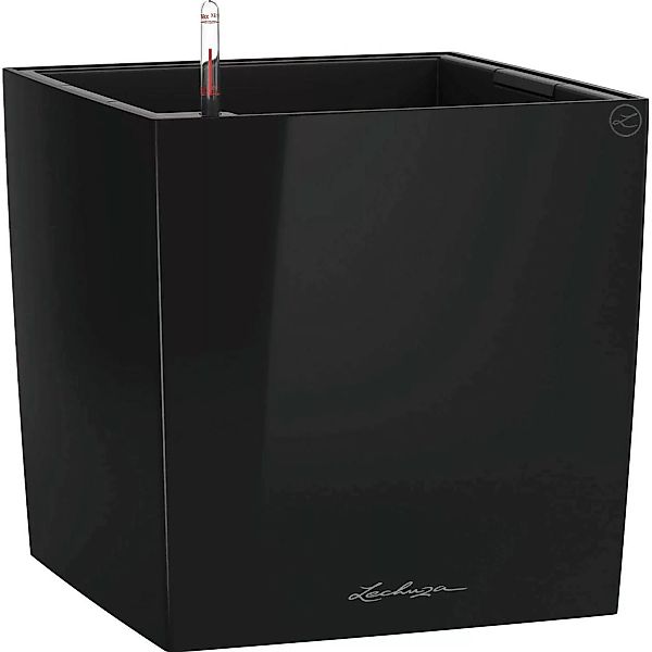 Lechuza Pflanzgefäß Cube Premium 30 cm x 30 cm Schwarz hochglanz günstig online kaufen