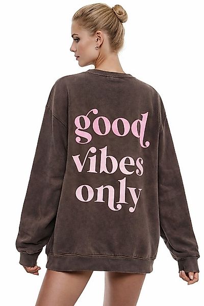 Worldclassca Sweatshirt Worldclassca Oversized Sweatshirt Good Vibes Print günstig online kaufen
