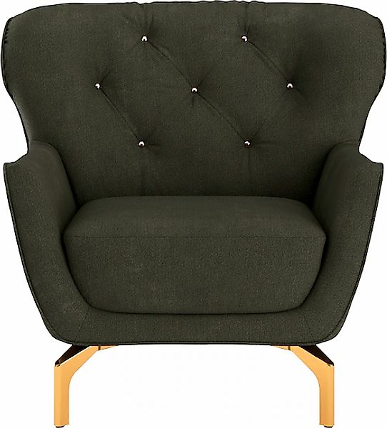 sit&more Sessel »Orient 3«, inkl. 1 Zierkissen mit Strass-Stein, goldfarben günstig online kaufen