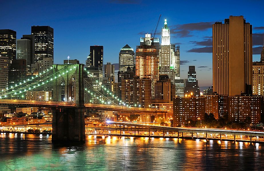 Papermoon Fototapete »BROOKLYN BRIDGE-NEW YORK CITY MANHATTAN TIMES SQUARE« günstig online kaufen