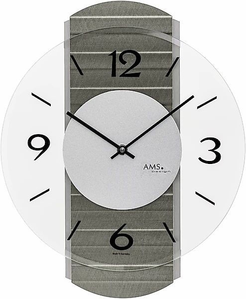 AMS Wanduhr, Quarzuhr, Made in Germany, Holz, Wohnzimmer, Esszimmer, Arbeit günstig online kaufen