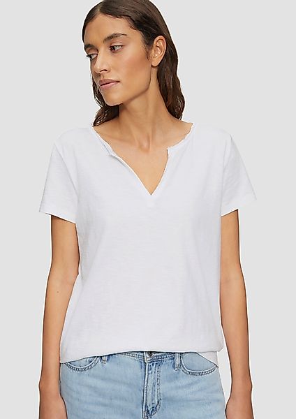 s.Oliver Kurzarmshirt T-Shirt mit Flammgarnstruktur Garment günstig online kaufen