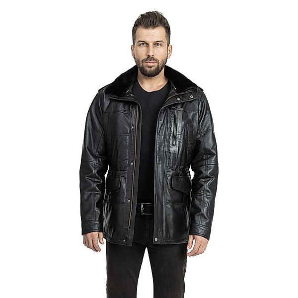 S&A Ledermoden Lederjacke John Abnehmbarer Lammfellkragen günstig online kaufen
