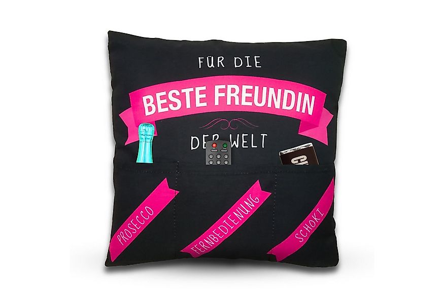 Bada Bing Dekokissen Kissen mit Taschen zum befüllen Beste Freundin-Kissen günstig online kaufen