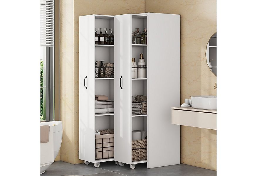 MODFU Hochschrank mit Rollen (Erweiterbares Highboard, 1-St., 4 Ebenen, MDF günstig online kaufen