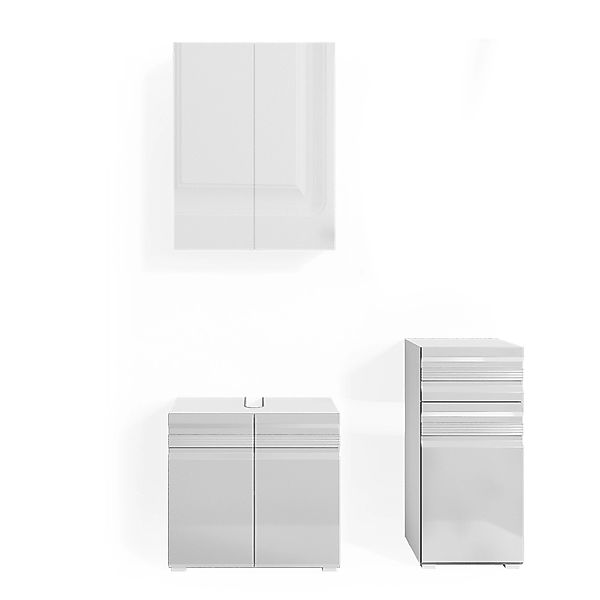 Vicco Badmöbel-Set Fredd, Weiß Hochglanz, 3 Teile, (3-er Set, 3-St., 3er Se günstig online kaufen