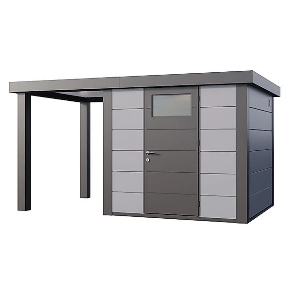 Gerätehaus Classico 2424 mit Offene Lounge S Links 406 cm x 238 cm Hellgrau günstig online kaufen