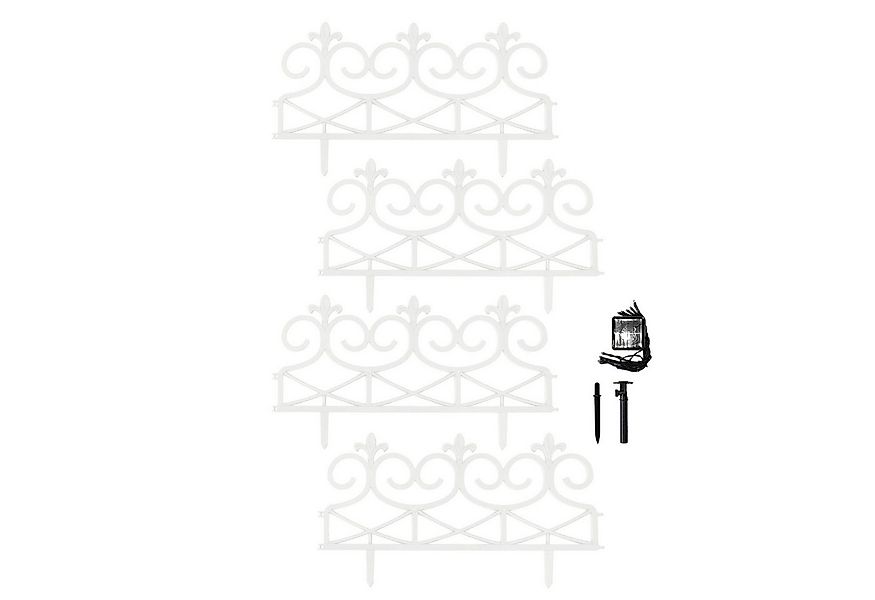 HTI-Living Zierzaun Zierzaun Nessa Solar Lilie 4-teilig Weiß, (Set, 4 Zaune günstig online kaufen