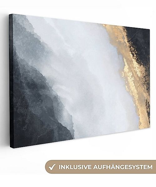 OneMillionCanvasses® Leinwandbild Abstrakt - Farbe - Gold - Schwarz - Marmo günstig online kaufen