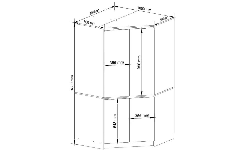 Eckschrank  Ophelia ¦ holzfarben ¦ Maße (cm): B: 100 H: 180 Schränke > Klei günstig online kaufen