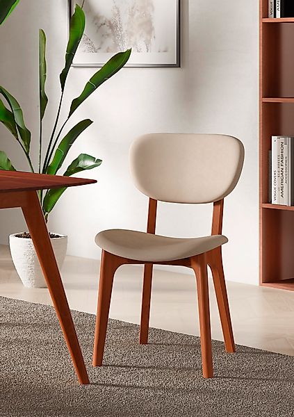 INOSIGN Stuhl »COZY Made in Italy« (Set) 2 Stk. Microfaser Gestell in Buche günstig online kaufen