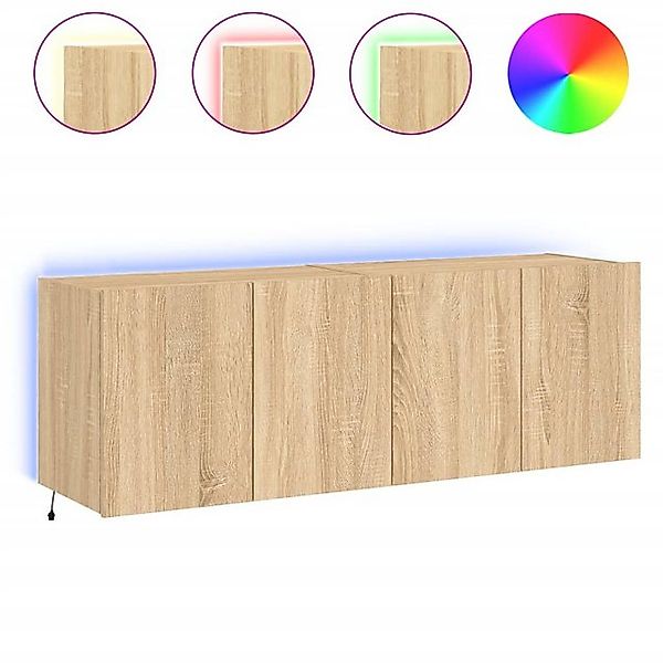 vidaXL TV-Schrank TV Schrank Fernsehschrank Lowboard mit LED Leuchten 2 tlg günstig online kaufen