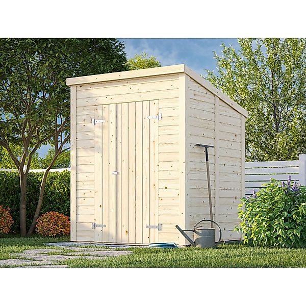 Palmako Leif Holz-Gartenhaus Natur Pultdach Unbehandelt 183 cm x 170 cm günstig online kaufen