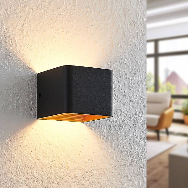 Arcchio LED-Wandlampe Karam, 10 cm, schwarz, Metall, up/down günstig online kaufen