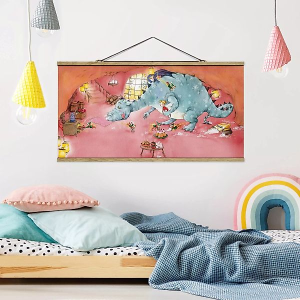Stoffbild Kinderzimmer mit Posterleisten - Querformat Wassili Waschbär - We günstig online kaufen