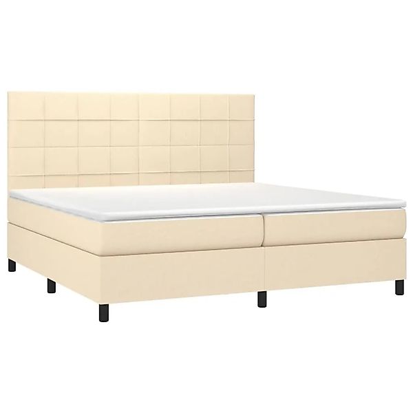 vidaXL Boxspringbett mit Matratze & LED Creme 200x200 cm Stoff 3134906 günstig online kaufen